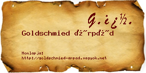 Goldschmied Árpád névjegykártya